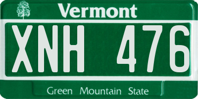 VT license plate XNH476