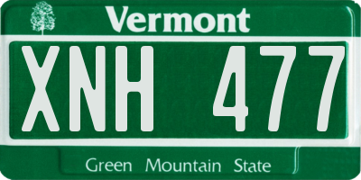 VT license plate XNH477