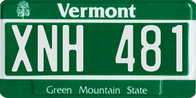 VT license plate XNH481