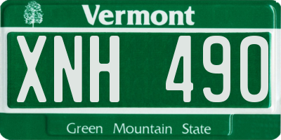 VT license plate XNH490