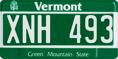VT license plate XNH493