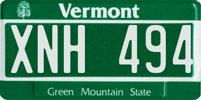 VT license plate XNH494