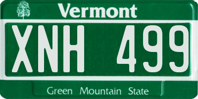 VT license plate XNH499