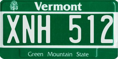 VT license plate XNH512