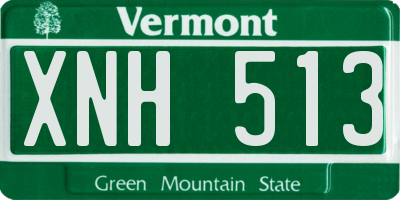 VT license plate XNH513