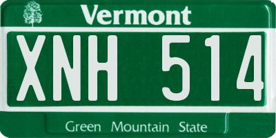 VT license plate XNH514