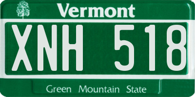 VT license plate XNH518