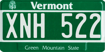 VT license plate XNH522