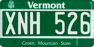 VT license plate XNH526