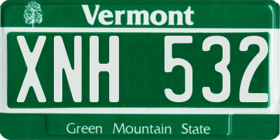 VT license plate XNH532