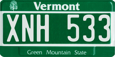 VT license plate XNH533