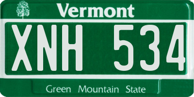 VT license plate XNH534