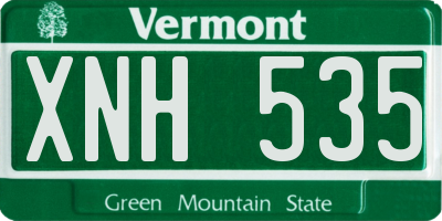 VT license plate XNH535