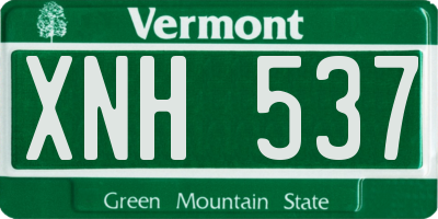 VT license plate XNH537