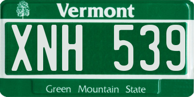 VT license plate XNH539