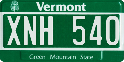 VT license plate XNH540