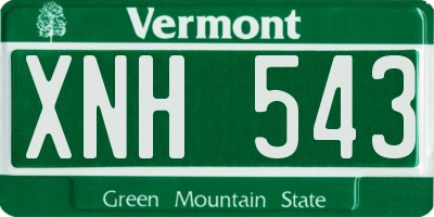 VT license plate XNH543