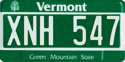 VT license plate XNH547