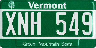 VT license plate XNH549