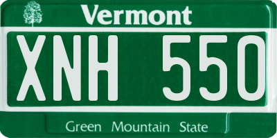 VT license plate XNH550