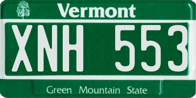 VT license plate XNH553