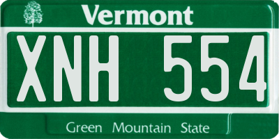 VT license plate XNH554