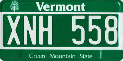 VT license plate XNH558