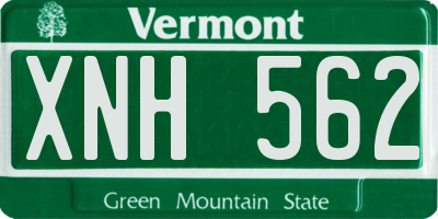 VT license plate XNH562