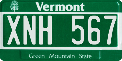 VT license plate XNH567