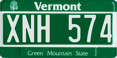 VT license plate XNH574