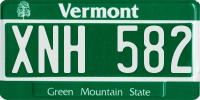VT license plate XNH582