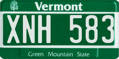 VT license plate XNH583