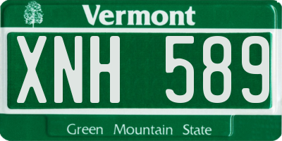 VT license plate XNH589