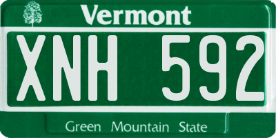 VT license plate XNH592