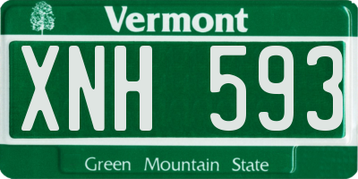 VT license plate XNH593