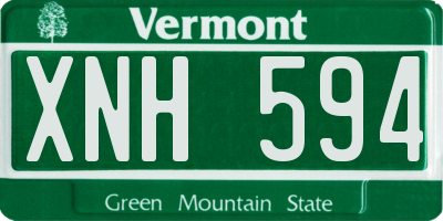 VT license plate XNH594