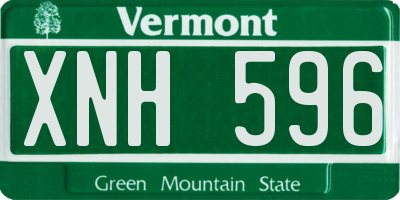 VT license plate XNH596