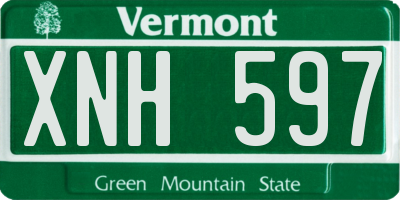 VT license plate XNH597