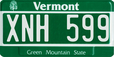 VT license plate XNH599