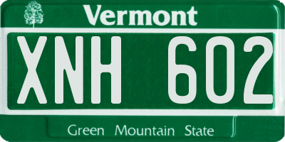 VT license plate XNH602