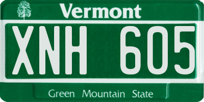 VT license plate XNH605