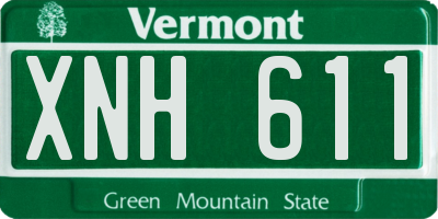 VT license plate XNH611