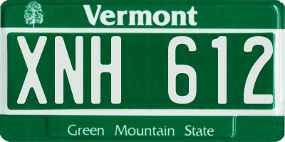 VT license plate XNH612