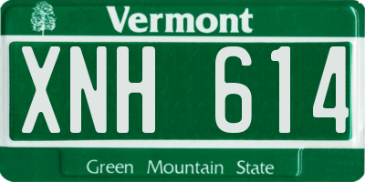 VT license plate XNH614