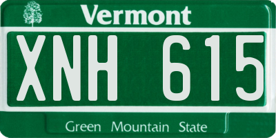 VT license plate XNH615