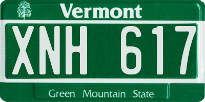 VT license plate XNH617