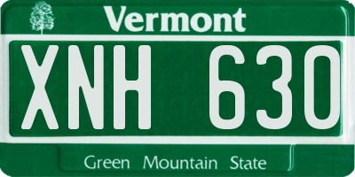 VT license plate XNH630