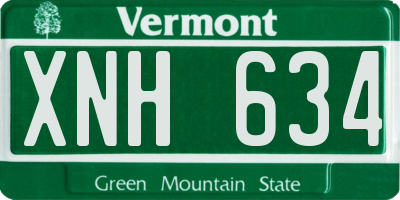 VT license plate XNH634