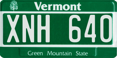 VT license plate XNH640