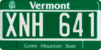 VT license plate XNH641